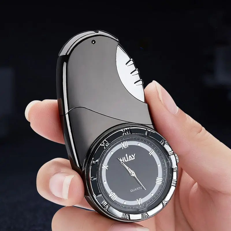 Creative Multifunctional Clock Watch Lighter Windproof