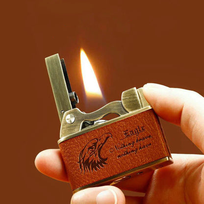 Vintage Eagle Leather Kerosene Lighter