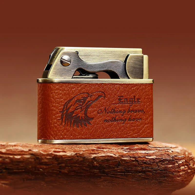 Vintage Eagle Leather Kerosene Lighter