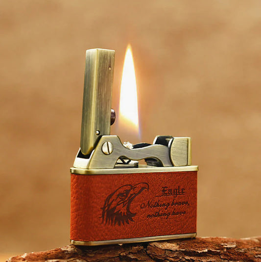 Vintage Eagle Leather Kerosene Lighter