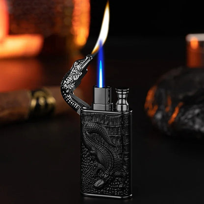 Creative 3D Engraved Crocodile Double Fire Lighter