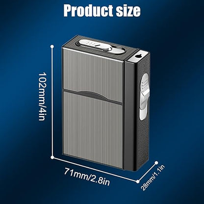 High Quality Focus Aluminium Cigarette Case Built in Lighter