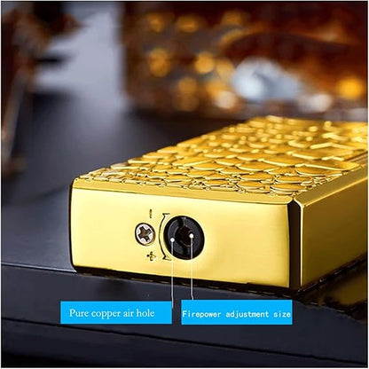 Golden Dunhill Lighter-Steel body-Jet flame