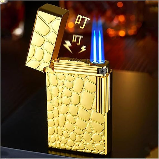 Golden Dunhill Lighter-Steel body-Jet flame