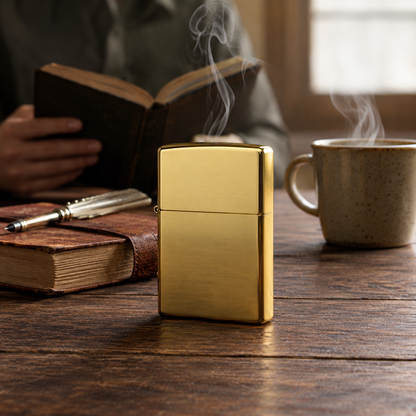 Classic Golden Zippo Lighter – Premium & Timeless