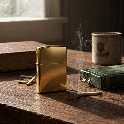 Classic Golden Zippo Lighter – Premium & Timeless