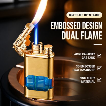 New Dragon Dual Flame Lighter-Large Tank- Refillable