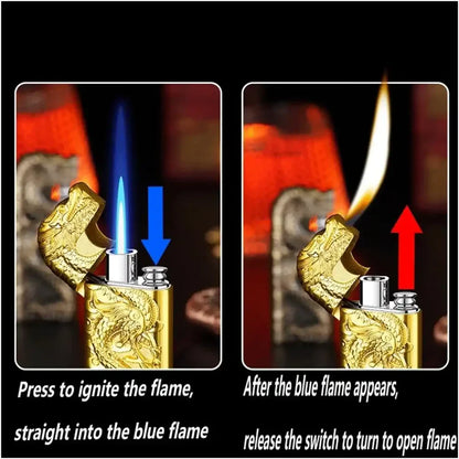 3D Dragon Double Flame Lighter-refillable