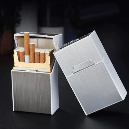 Portable USB Rechargeable Electric Lighter + 20 Cigarette Case Flameless / Windproof Lighter Best Gift for Smokers