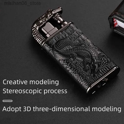 Creative 3D Engraved Crocodile Double Fire Lighter