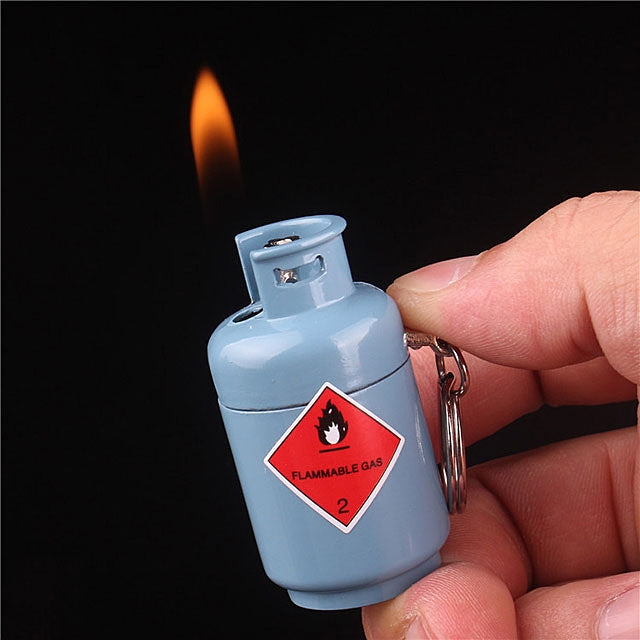 Mini Gas Cylinder Keychain Lighter-Windproof-Refillable