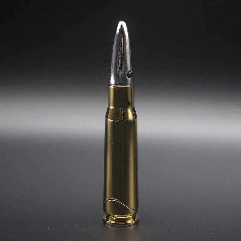 Creative Metal Bullet Lighter With Laser Light, Butane Gas Windproof Flame Cigarette Lighter