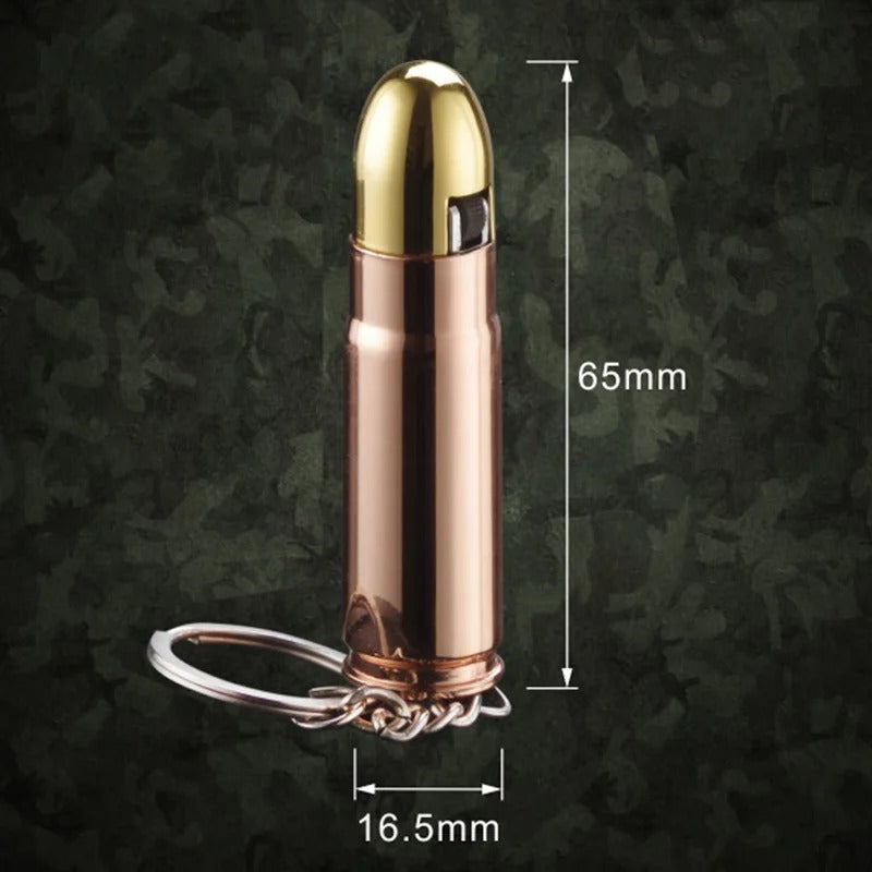 Creative Bullet Shape Gas Lighter, Portable Key Chain Lighter