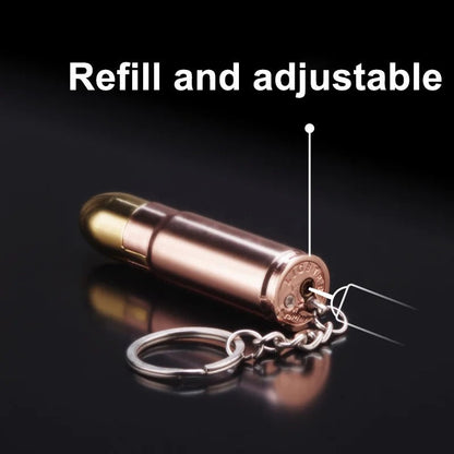 Creative Bullet Shape Gas Lighter, Portable Key Chain Lighter