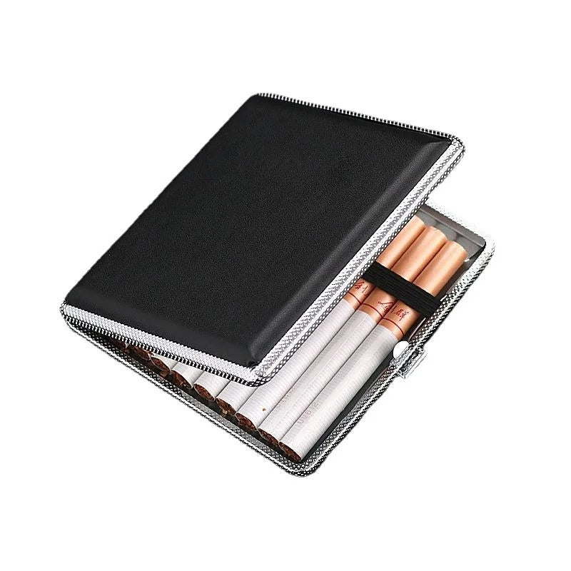 20 Cigarette Personalized Delicate Black Men Leather Cigarette Case Waterproof Cigarette Case